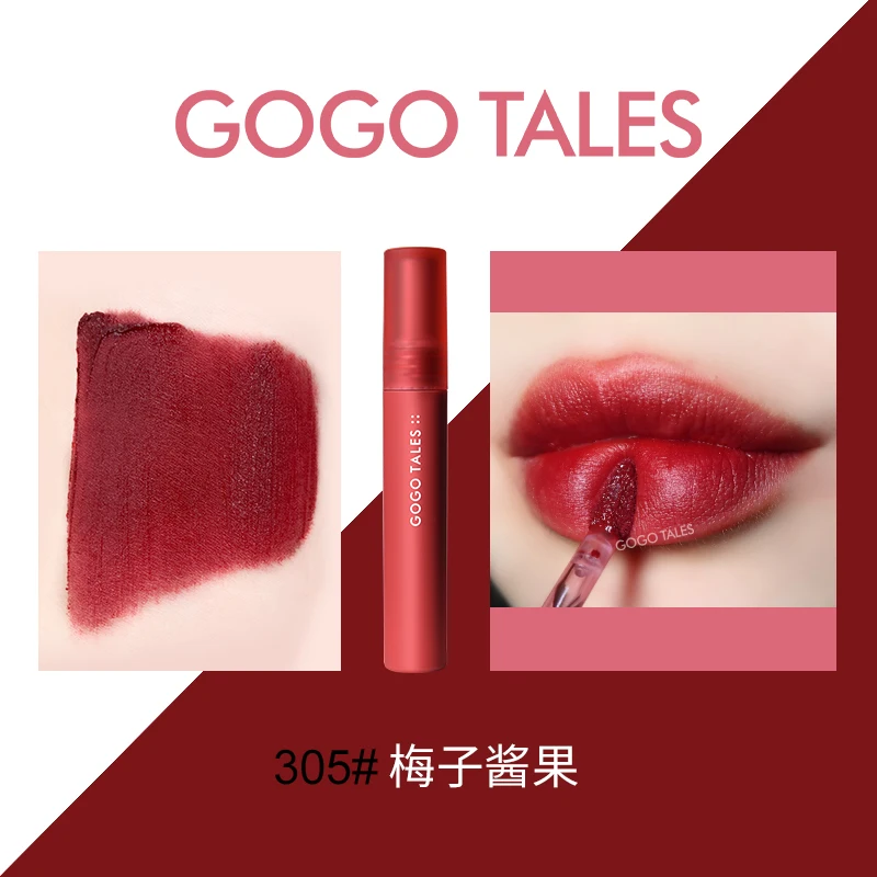 

gogotales air cushion lip gloss 6 colors orange red vampire pigment waterproof long lasting velvet matte lip tint BN224