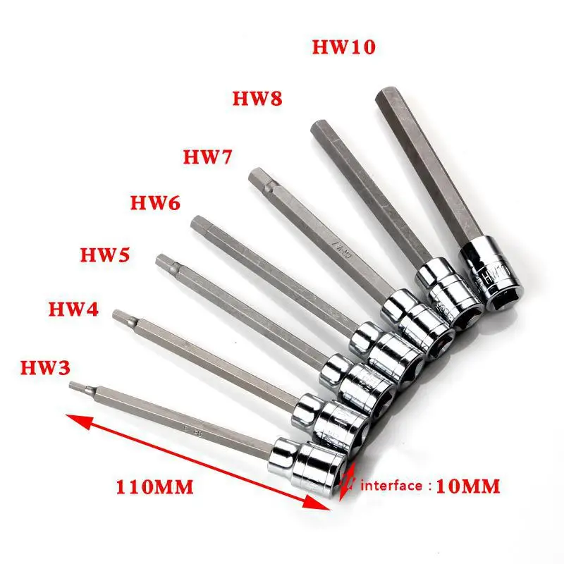 7 шт. Звездные сверхдлинные торцевые головки Torx 3/8 дюйма H3 H4 H5 H6 H7 H8 H10 набор гаек