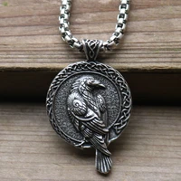 raven talisman amulet viking male pendant necklace wicca bird jewelry runes neckless wiccan pagan men women accessories