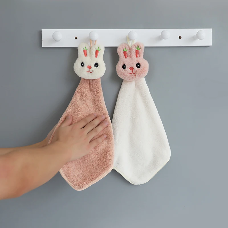 Утолщенное полотенце с милым мультяшным Кроликом Кухонное подвесное из