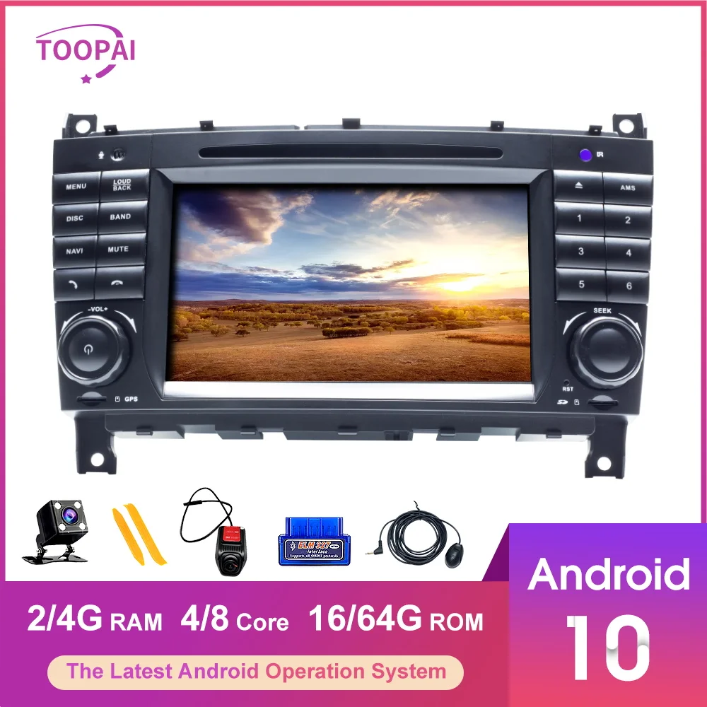 

TOOPAI Android 10 For Mercedes Benz W203 CLK200 CLK22 C180 C200 2005-2011 Car Multimedia Player Auto Radio Stereo Head Unit New