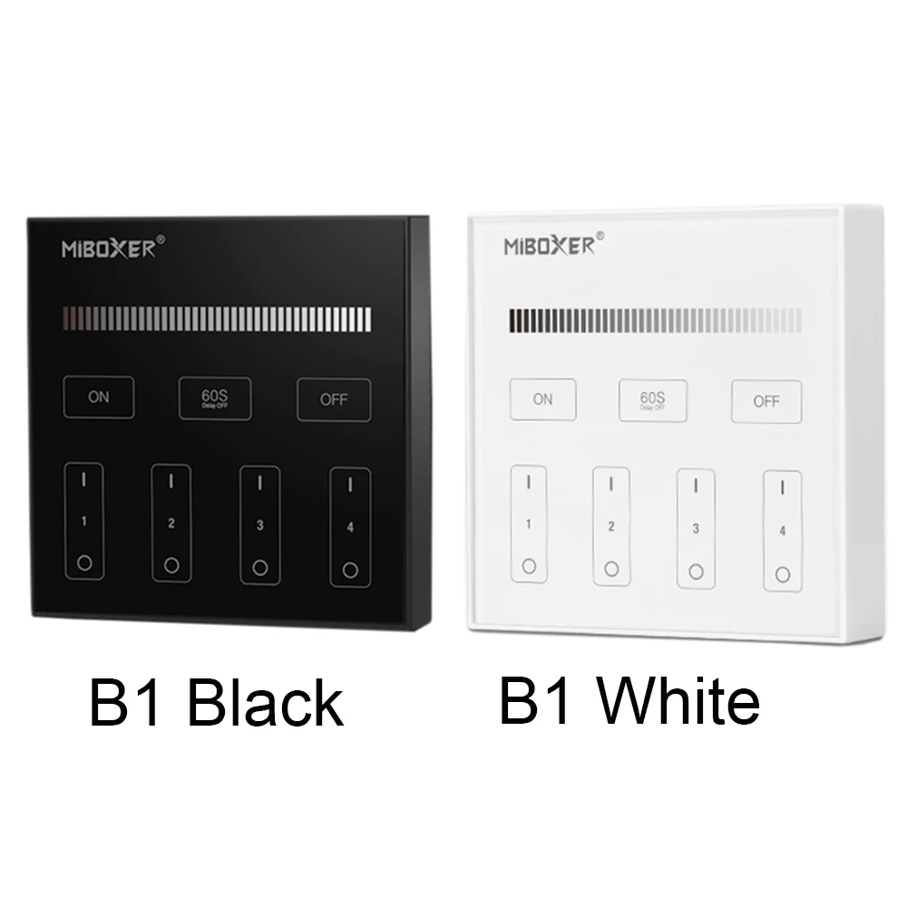Miboxer B1 2.4G Wireless 4-Zone Brightness Dimming Smart Touch Panel Remote Controller For Single Color Led Strip