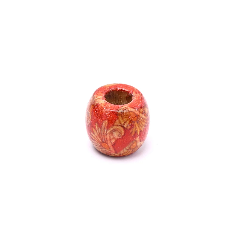 

100pcs Painted Wooden Beads Spacer Round Big Hole Beads For Jewelry Making Fit Charm Bracelet DIY