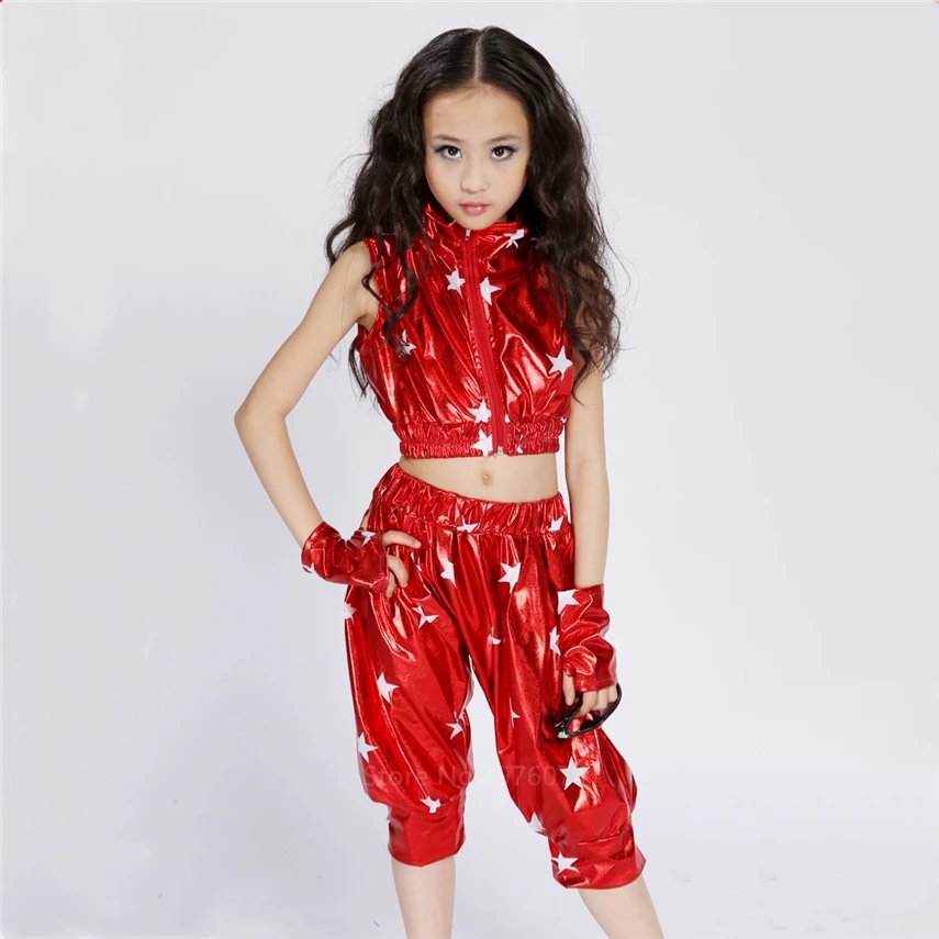 Детские костюмы для современных джазовых танцев из 2 предметов жилет без рукавов