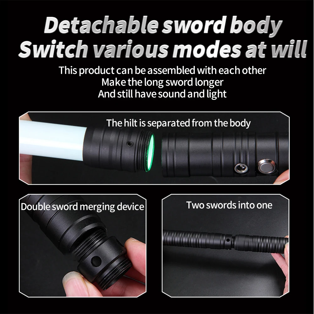 Металлический световой меч Звездные войны RGB 2-в-1 цветной лазерный меняющий свет