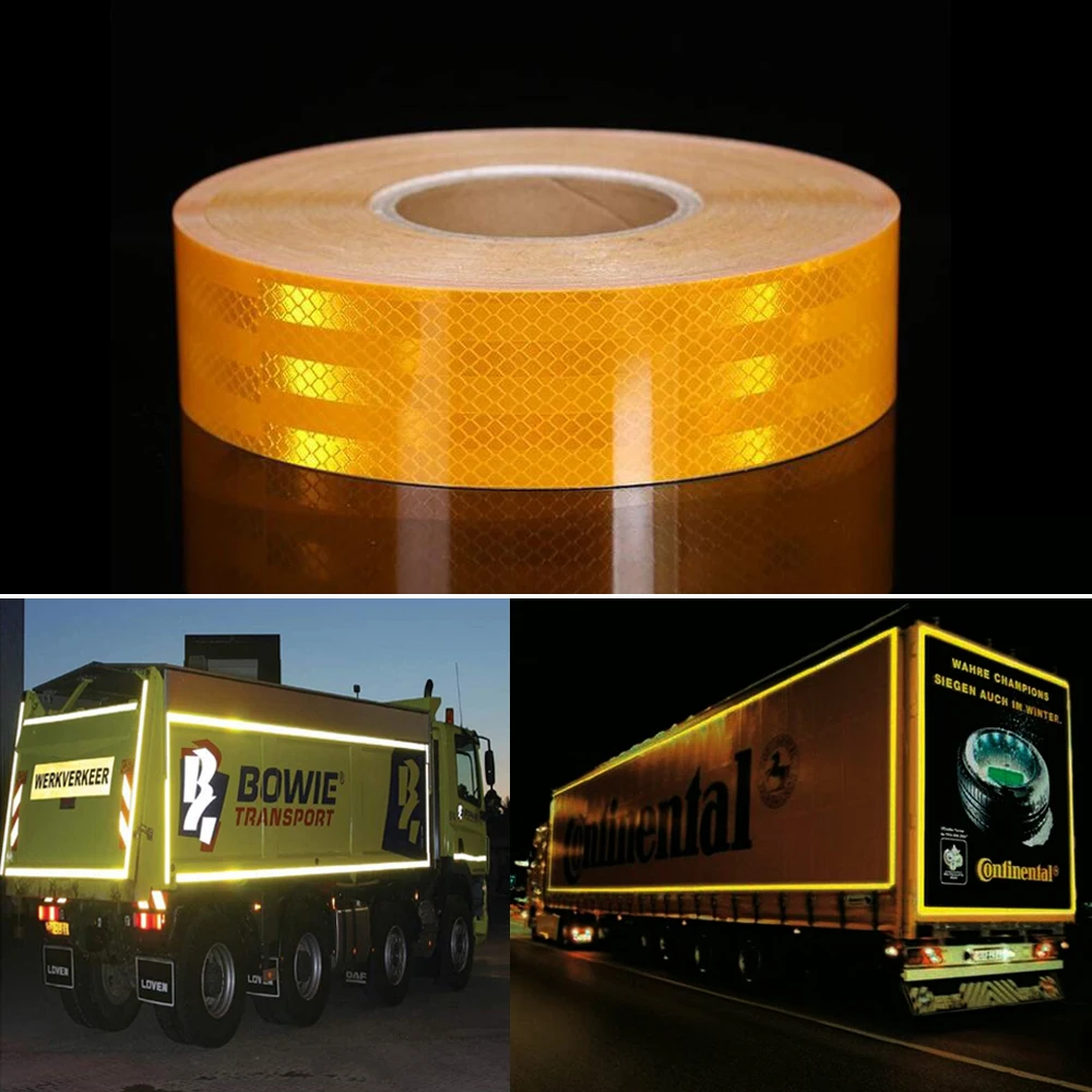 

Waterproof Reflective Safety Tape Hazard Caution Warning Sticker High Visibility Strong Adhesive Reflector Roll For Trucks