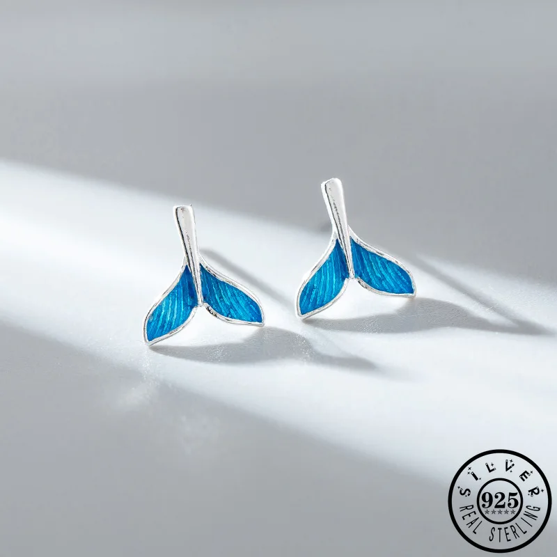 Женские серьги гвоздики в виде хвоста русалки|Серьги-гвоздики| |