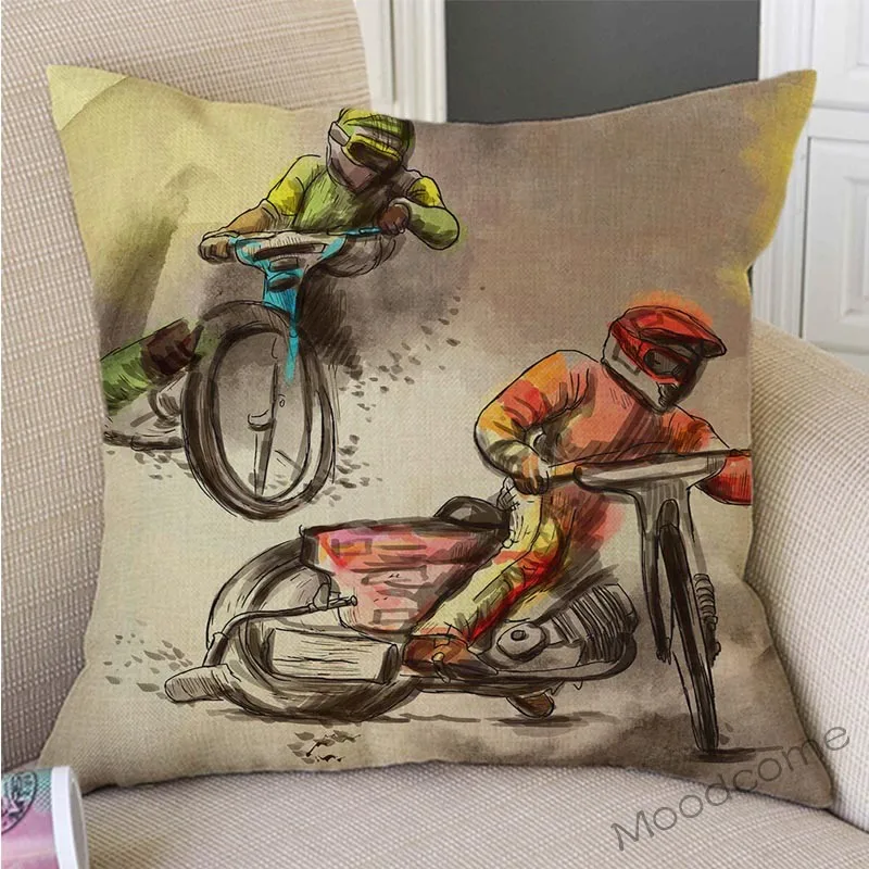 Акварельные чернила брызги искусство мотоцикл гоночная сцена домашняя