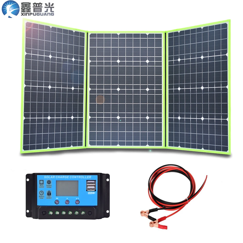 xinpuguang 100w 150w 150w 200w 300w 300w 12v/20v гибкая солнечная батарея панель складной портативный домашний комплект наружного зарядного устройства 5v USB для телефона автомобиля RV походы туристическая лодка походн - Цвет: 150w kit