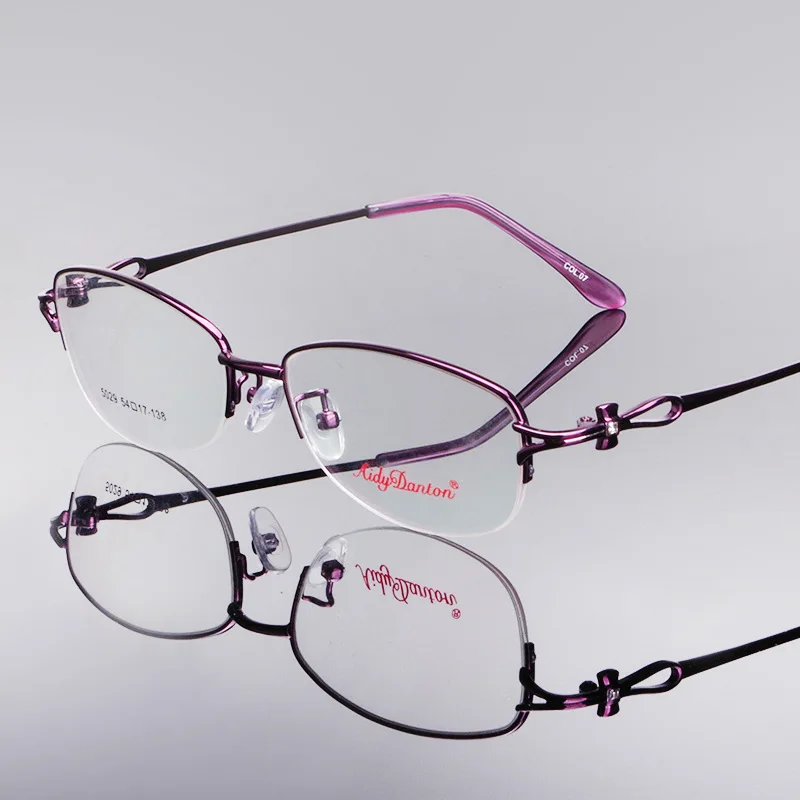 Новая модная металлическая Женская оправа для очков светильник полуоправа