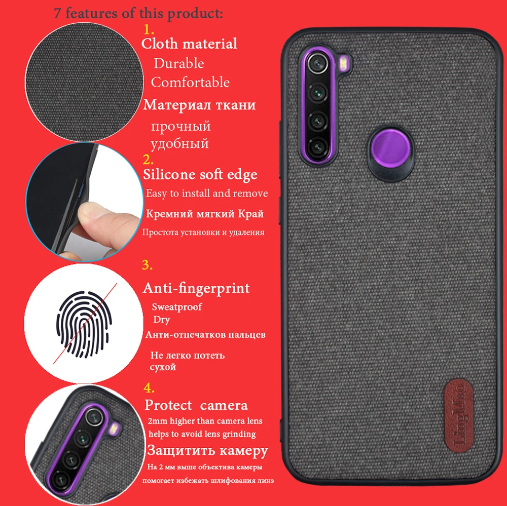 Задняя крышка для Xiaomi Redmi Note 8 чехол телефона зеркальная силиконовая ткань redmi note с