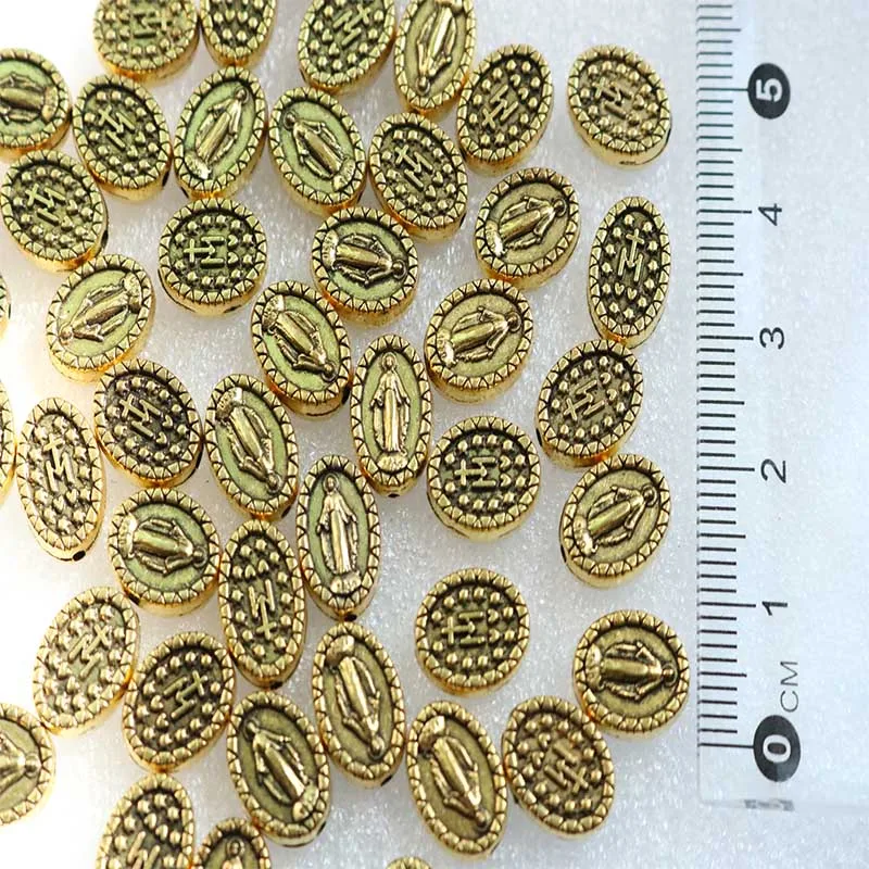 Catholic Beads Virgin Mary Handmade Rosary Maria Medal Charm Large Perforated Bracelet Jewelry | Украшения и аксессуары