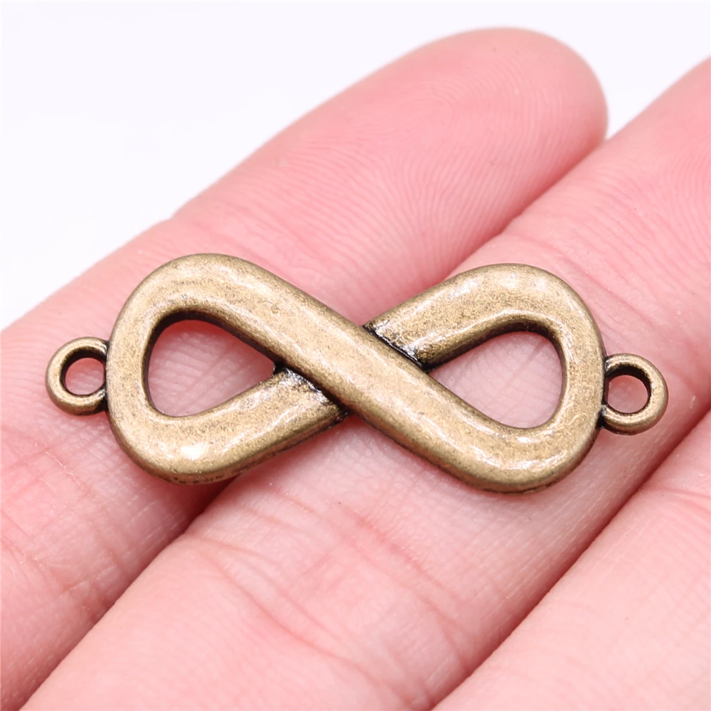 Соединитель бесконечности для изготовления ювелирных изделий, бронзовая фурнитура с покрытием под старину, 10 шт., 41 х15 мм