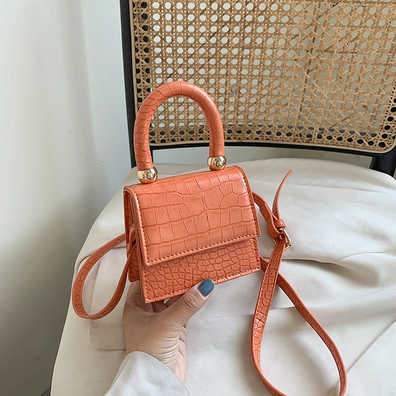 Каменный узор из искусственной кожи сумки через плечо для женщин с ручкой сверху