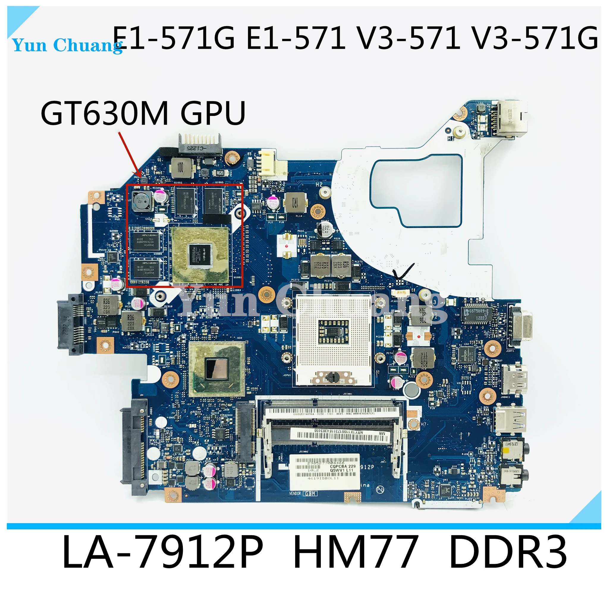 LA-7912P NBRZK11001 NBY1X11001 NB.Y1X11.001 материнская плата для ноутбука Acer aspire V3-571G V3-571 E1-571G