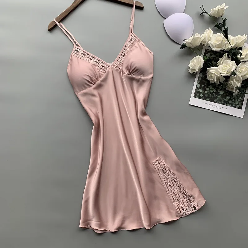 Pink 1 Весна Новая мода Полые Dedigan женщина халат набор 2 шт с нагрудной накладкой Спагетти ремень сексуальная пижама - Цвет: Pink 1