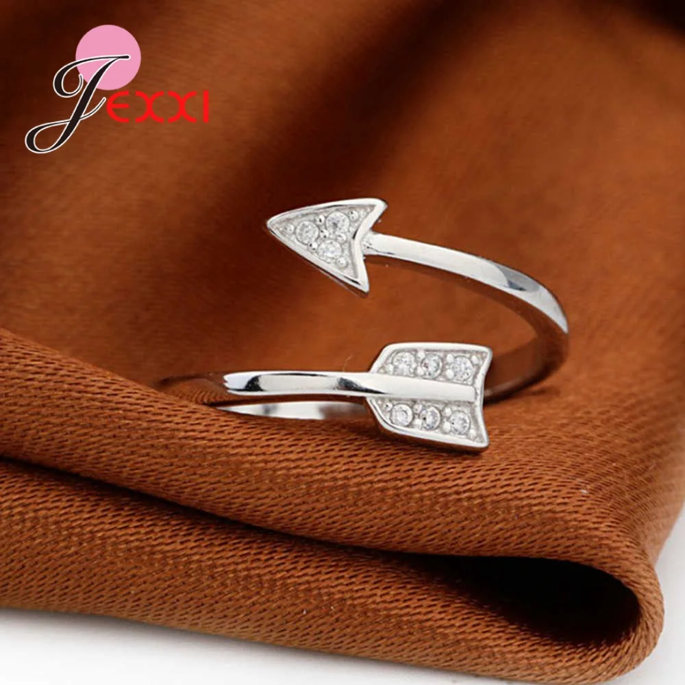 

New Classical Arrow Ring Fashion 925 Sterling Silver Finger Ring for Women Adjustable Engagement Wedding Gift Jewelry Dropship