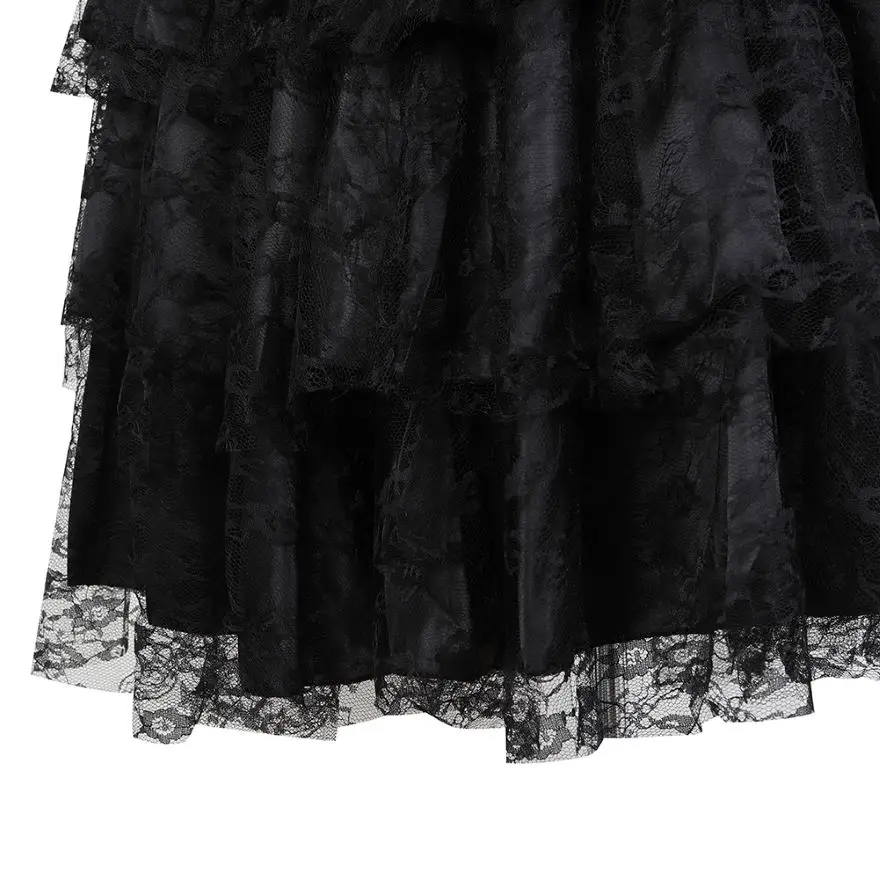 

Women Multilayer Sexy Floral Lace Tulle Pleated Skirt Showgirl Party Dance Skirts Match Corset Skirt Ruffly Plus Size S-6XL