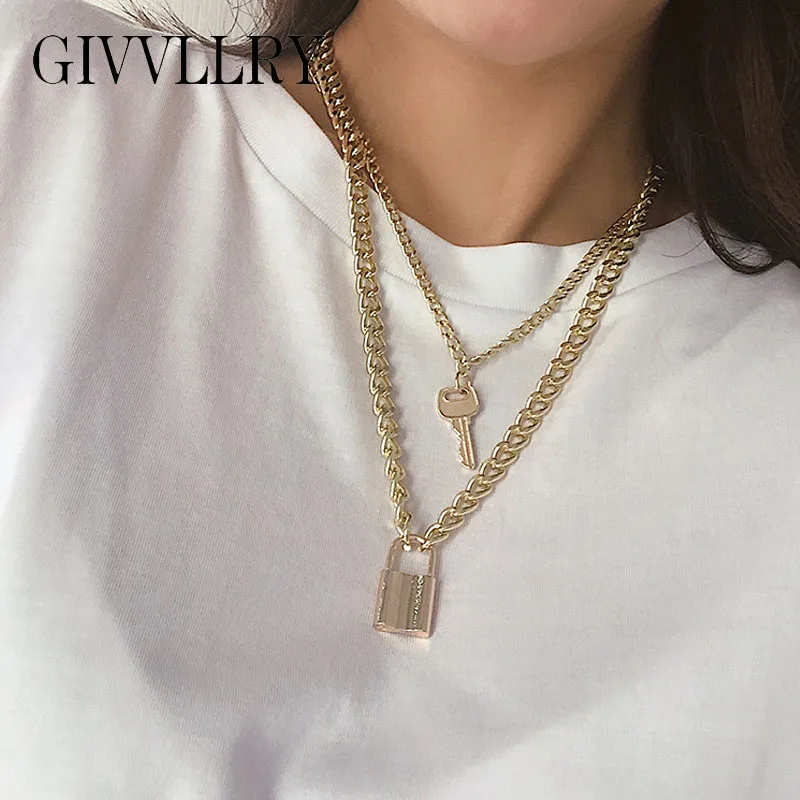 Винтажное ожерелье с замком для ключей женское ювелирное изделие геометрическое