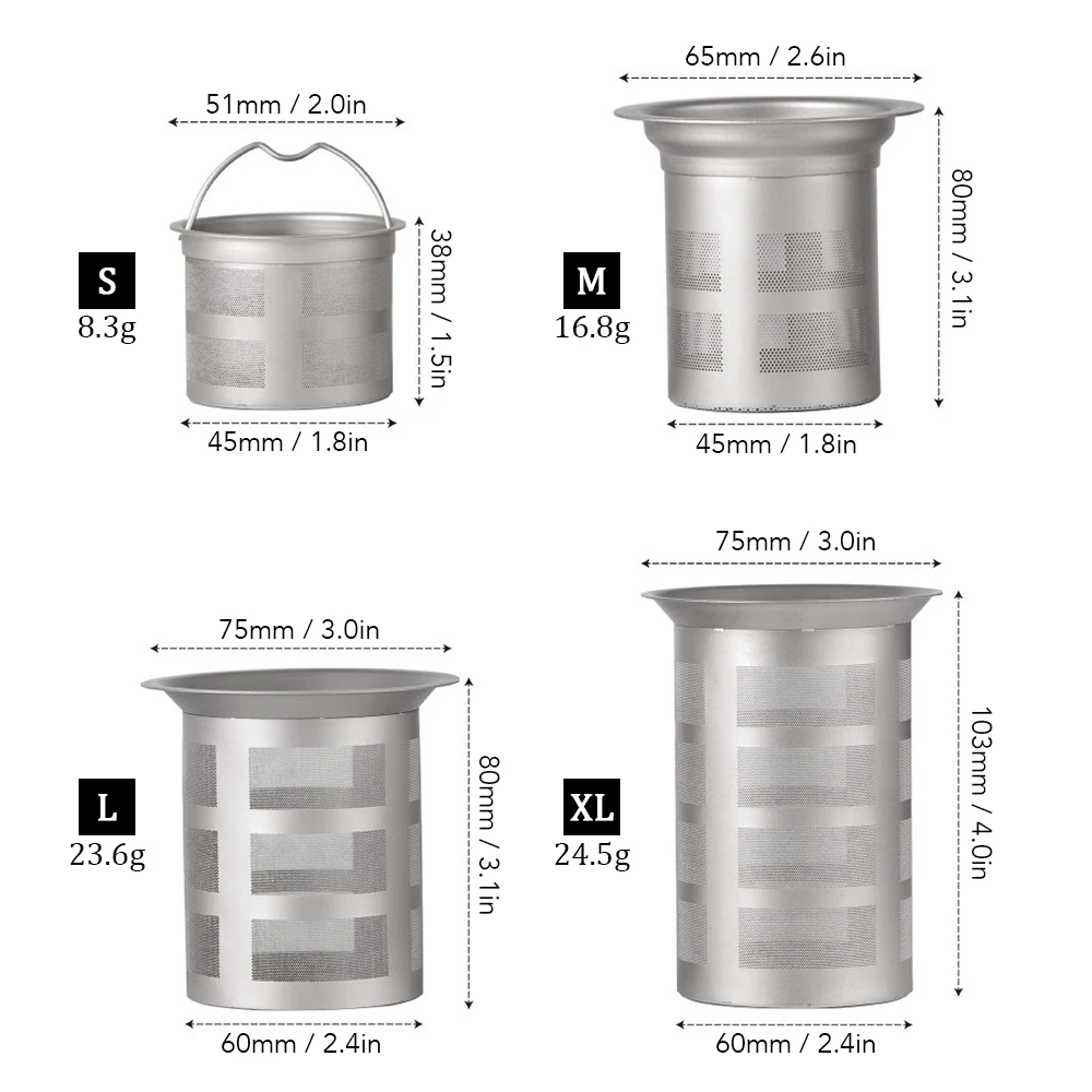 Титановая сетчатая чайная корзинка для заварки фильтр наружной посуды чайного