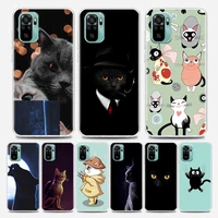 funny cartoon cat clear phone case for xiaomi mi 11 10 10t note 10 mi 9 se mi 11t pro poco x2 m3 f3 x3 m4 soft silicon