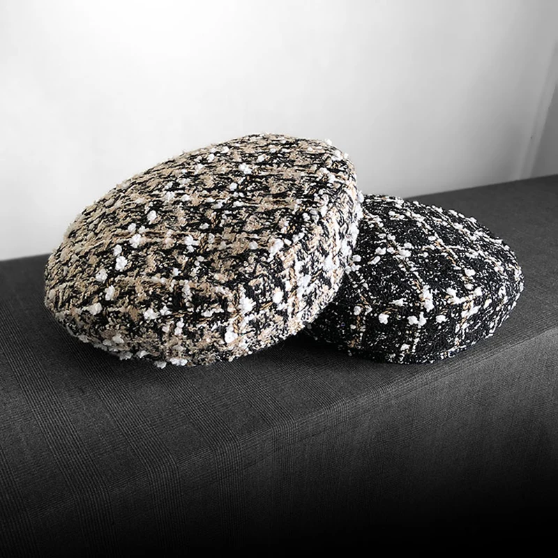 Новый зимний шерстяной берет кепка модный Женский Повседневный Женская плоская