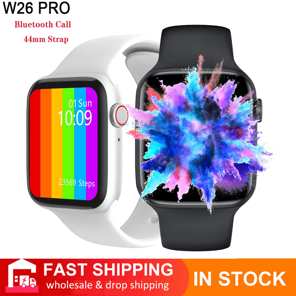 

Original W26 PRO smart watch men's ladies 1.75 inch 320*385 DIY dial wireless charger PK IWO 12 13 10 W46 T500 PLUS T900 X5 X6
