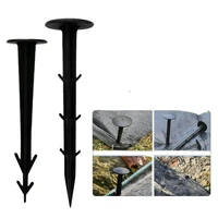 50pcslot ground nail film fixed garden pegs black plastic pp outdoor mulch shading black reusable gardening tools 11121620cm
