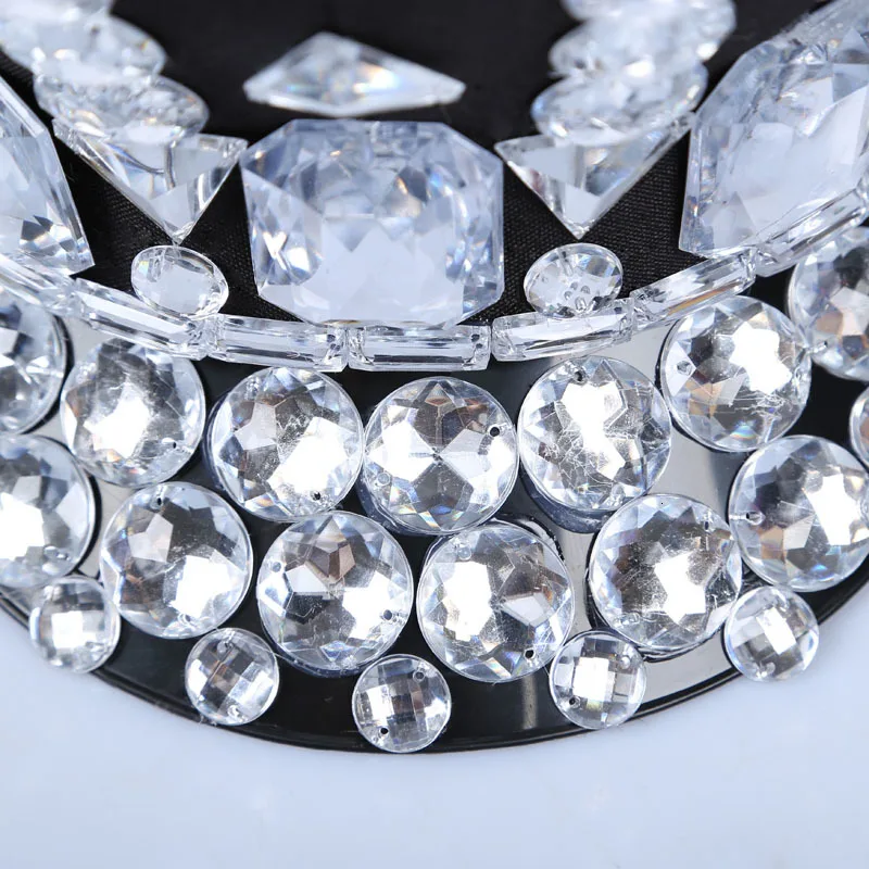 

Funny Sexy Winter Military Diamond Women Hats Cap Gorras Dance Night Bar Costume Accessories Rhinestone Hat Uniform Cover Caps