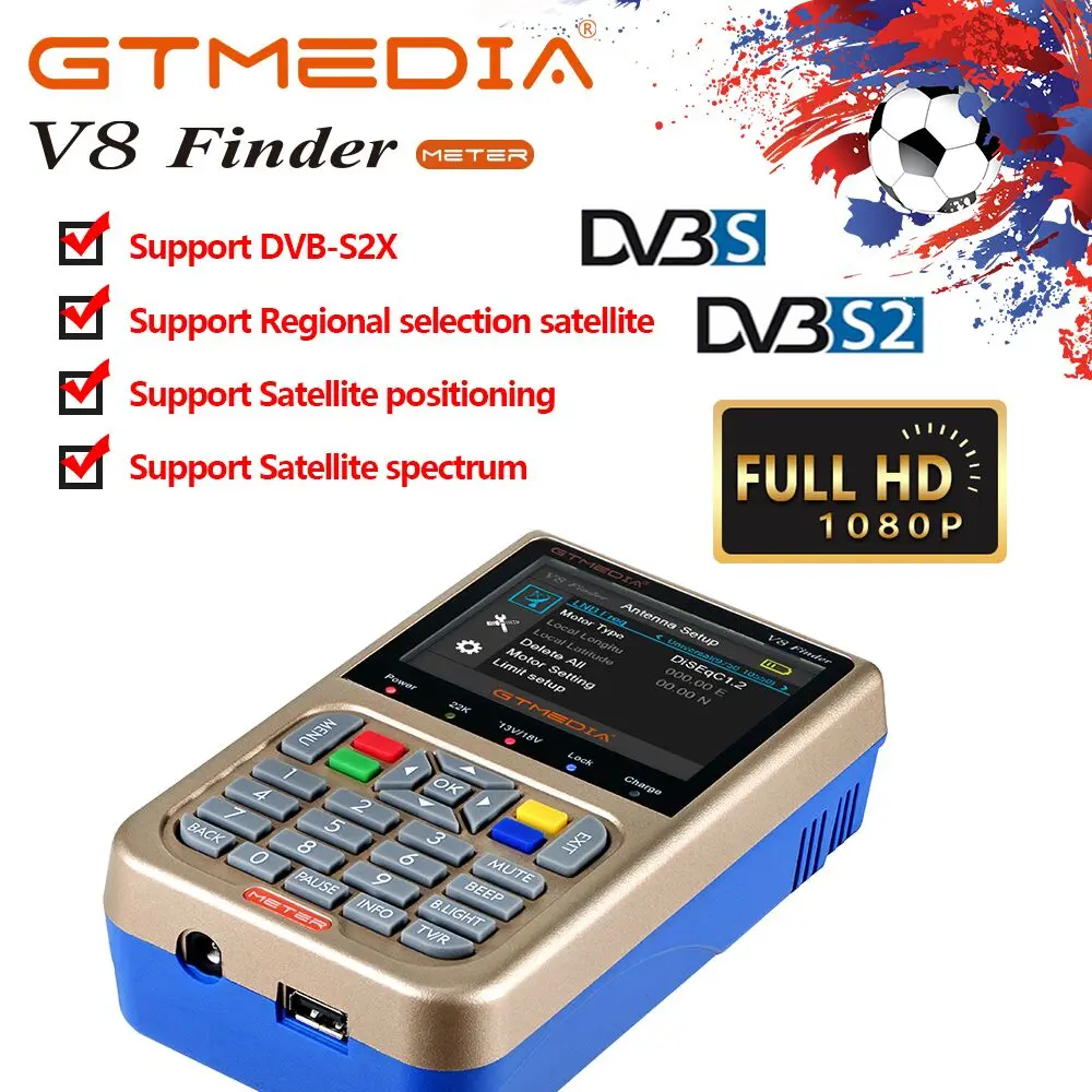 GTmedia V8 Finder DVB S2/S2X спутниковый счетчик искатель satfinder лучше чем freesat v8 SAT WS 6906 6916