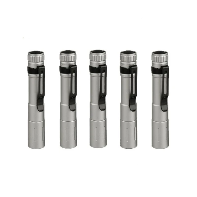 silver 5 pcs 6 шт портативный мини Penlight Xpe светодиодный мигающий фонарик карманный свет водонепроницаемый фонарь для ночной рыбалки - Испускаемый цвет: silver 5 pcs