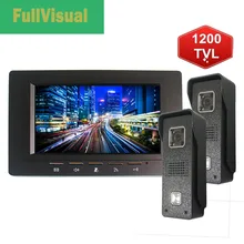 Fullvisual 7 inch Video Door Phone Video Doorbell Camera 1/2 Panel Home Intercom for Villa and Private House IR Day Night Vision