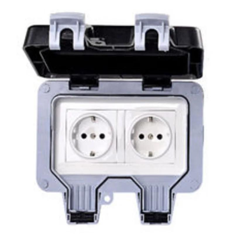 Наружная IP66 водонепроницаемая розетка шасси 16A двойной стандарт ЕС