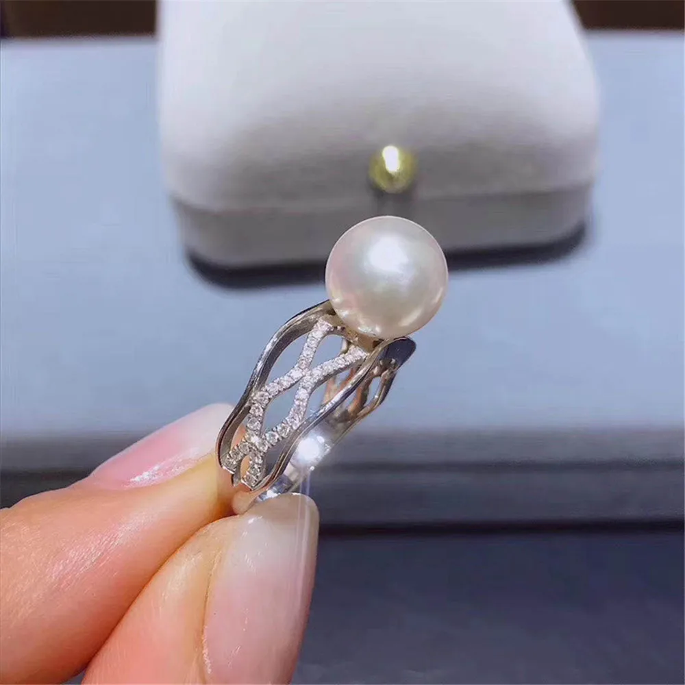 

DIY Gemstone Oysters Pearls Making Jewelry Design Ring Base Classic Resizable 925 Sterling Silver Accessory For Women Gift