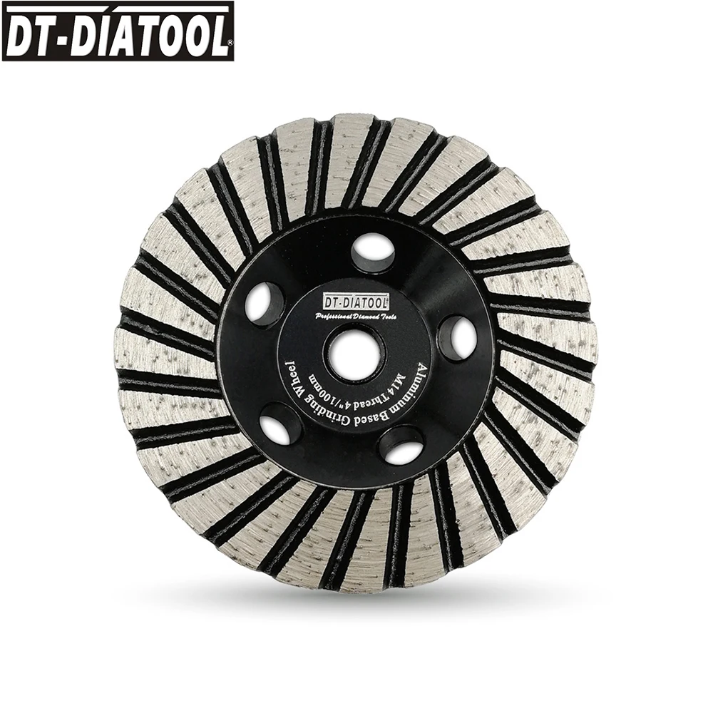 DT-DIATOOL 2pcs/set M14 Dia 100mm/4inch Grit #30 Aluminum Based Grinding Cup Wheel Granite Marble Concrete Grinding Disc