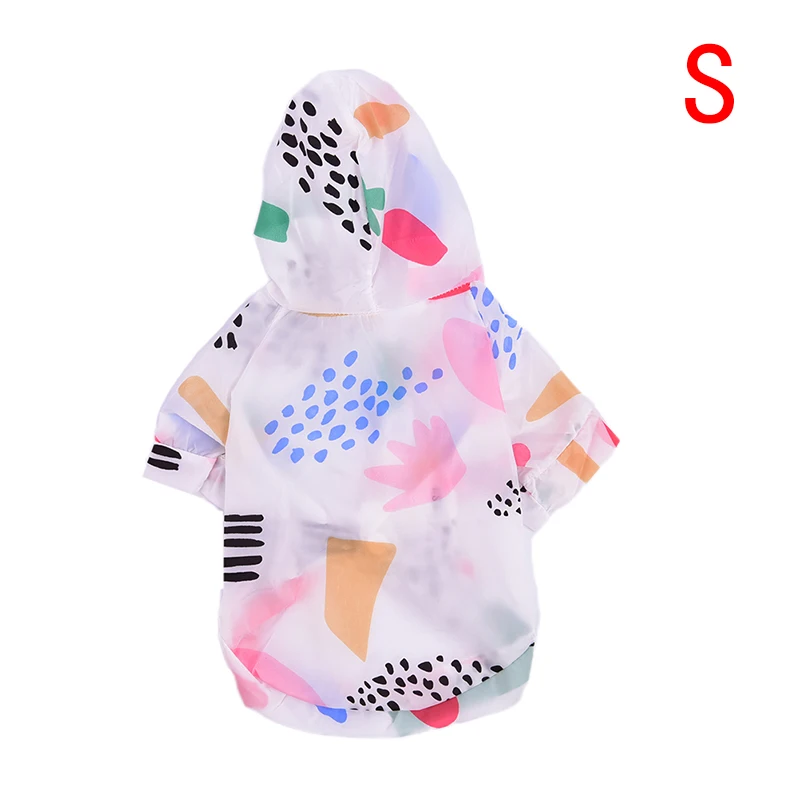 

Dog Raincoat Sun-proof Clothing Summer Sun Protection Hoodie Small Dog Clothes Print Poncho For Small Medium Pets Puppy Cat