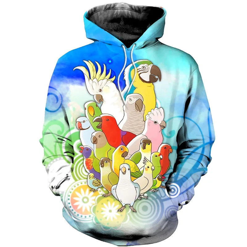 

3D printing Parrot Art fashion casual Street hip hop zipper shirt Sweatshirt Hoodie111