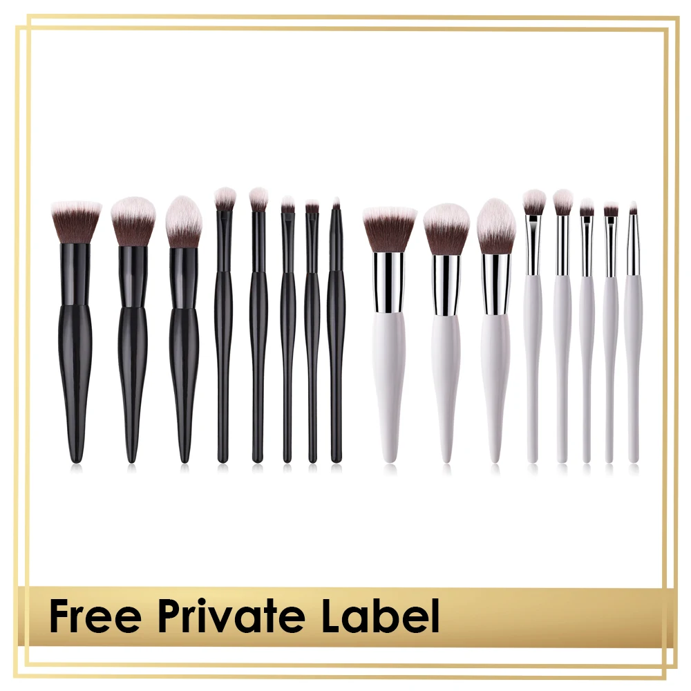 Набор кистей для макияжа с напечатанным логотипом 8 шт. синтетические волосы