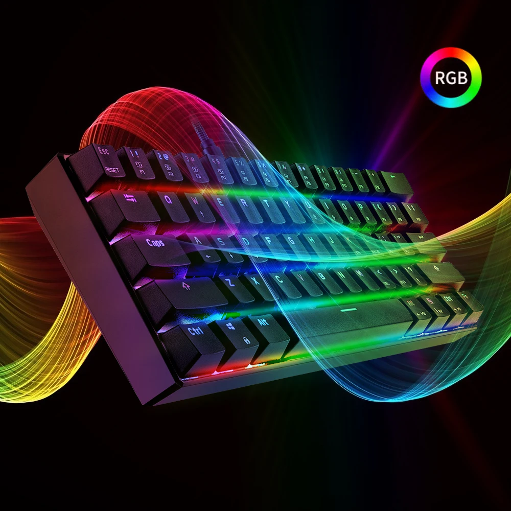 Механическая игровая клавиатура MOTOSPEED CK61 RGB OUTMU с голубыми переключателями 61