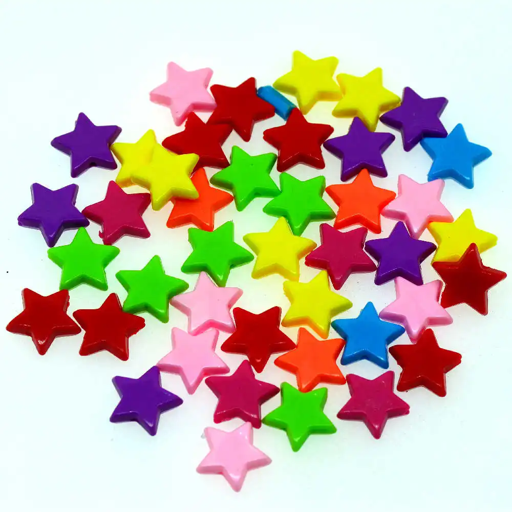 12 мм 50 шт./лот пластиковые разноцветные бусины со звездами костюм для самодельных