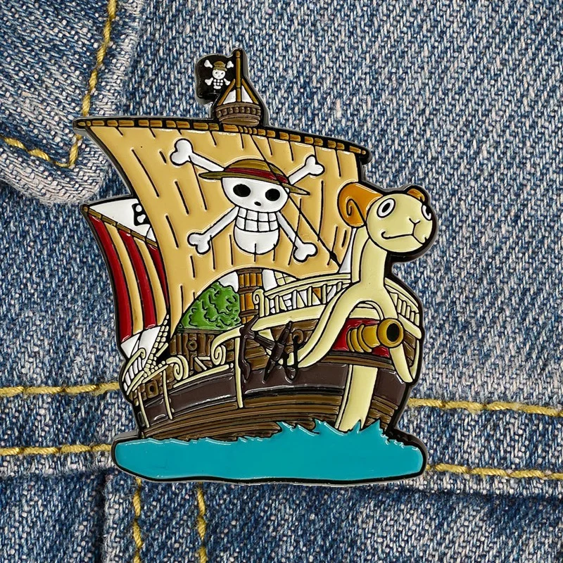 

Pirate Ship Briefcase Badges With Anime Accessories Jewelry Gift Japanese Brooch for Clothes Cool Enamel Pin Badges on Backpack