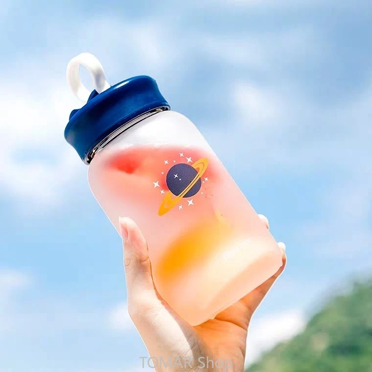 Стеклянный стакан для воды с держателем 460 мл | Дом и сад