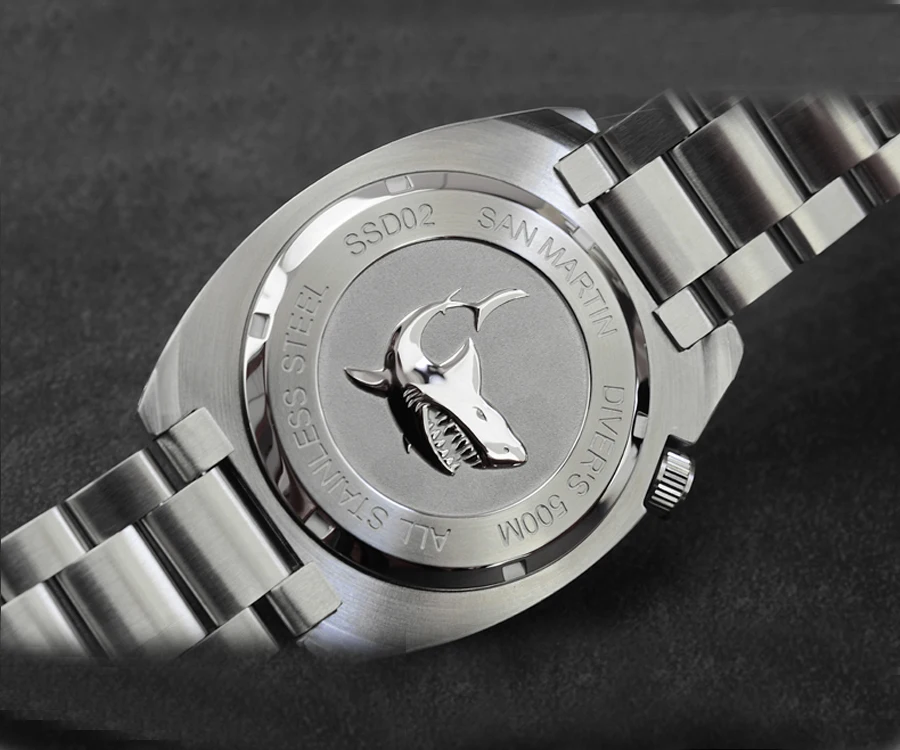 Мужские часы Lugyou San Martin Deep Sea Diver, автоматический Сапфир, водонепроницаемость 500 м, светящаяся нержавеющая сталь, ограниченная серия