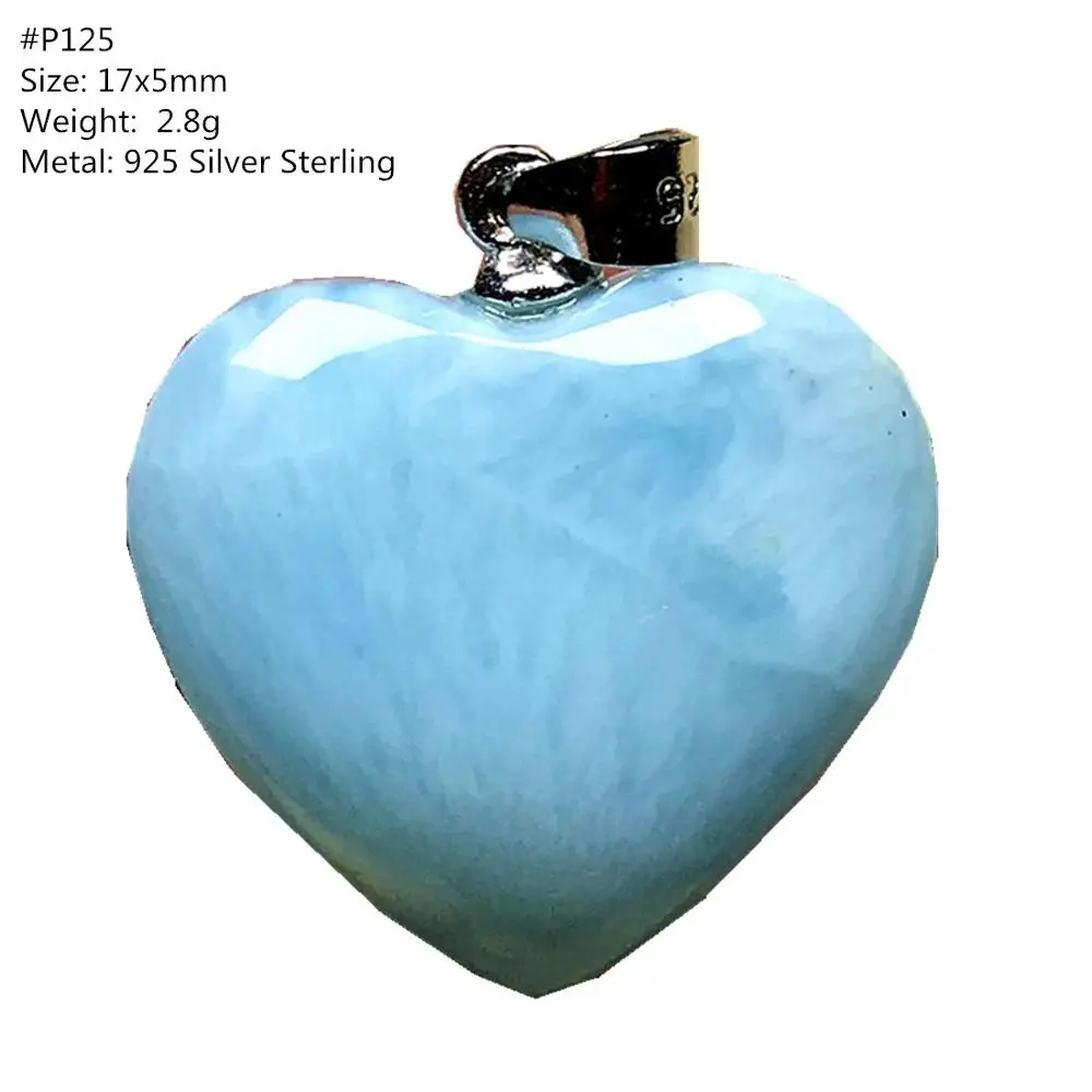 Подвеска Larimar 100% натуральное сердце синий цвет для женщин мужчин бисер