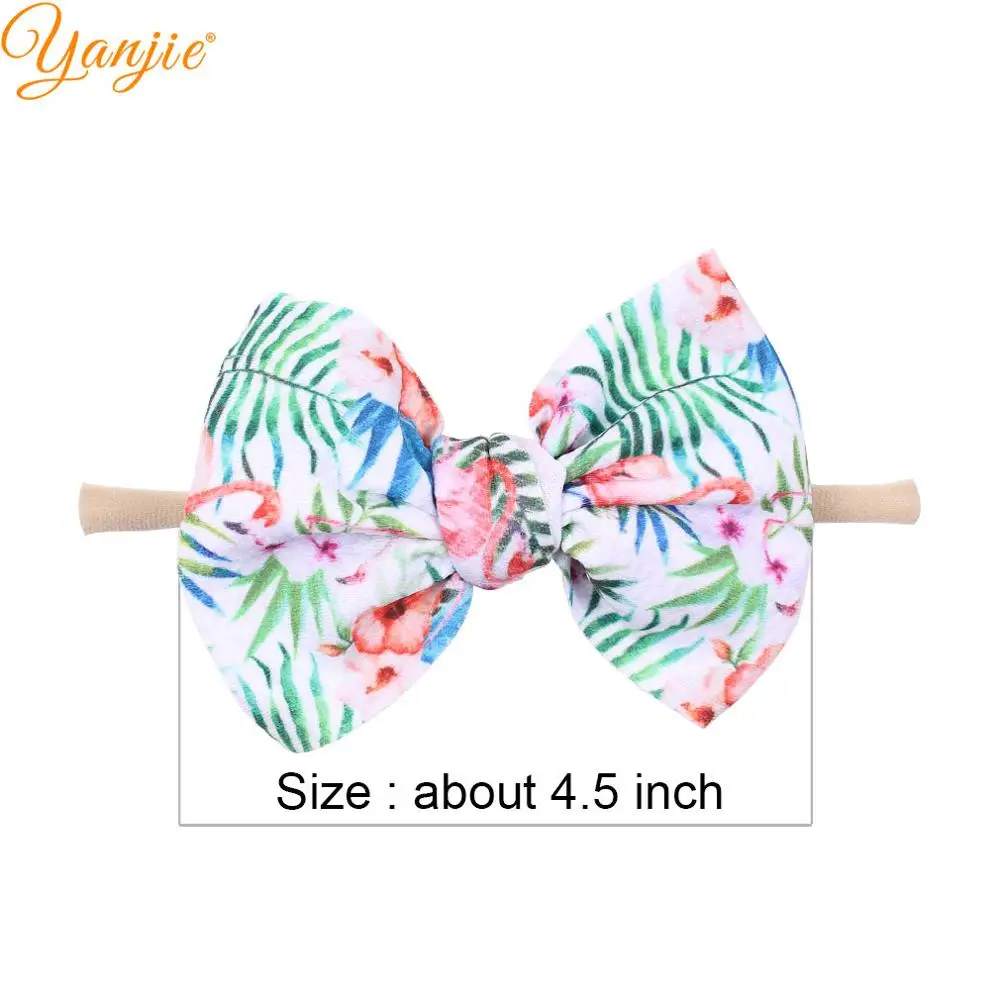 Цветочные нейлоновые повязки на голову 2020 Новинка Рождество 4 5 ''банты для