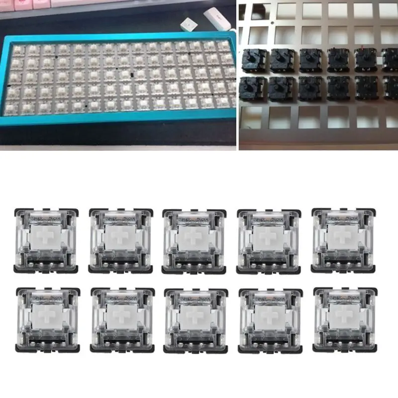 10 шт. механическая клавиатура Gateron MX 3 Pin прозрачный чехол|Аксессуары для мышей и
