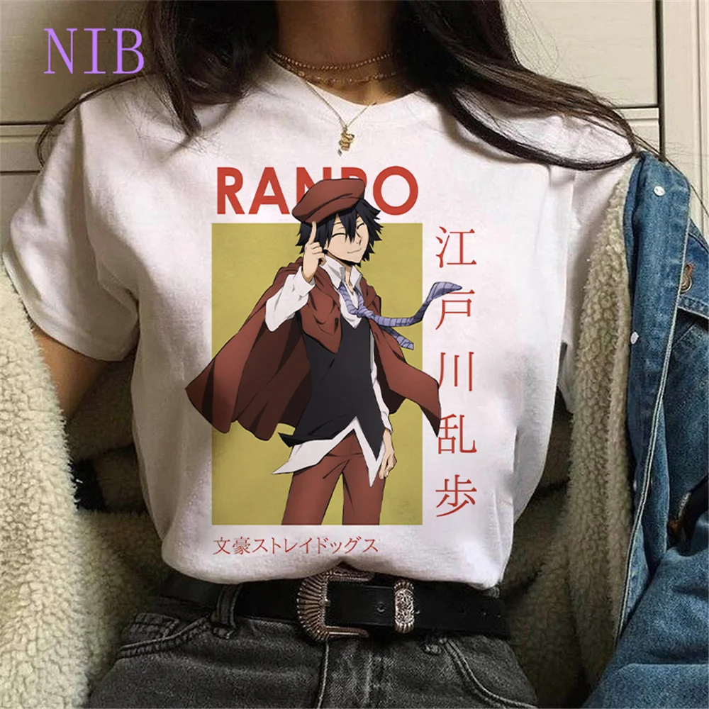 Osamu Dazai Nakajima Atsushi t shirt women Harajuku anime Bungo Stray Dogs print Tees gothic punk oversized women/men's T-Shirts | Женская