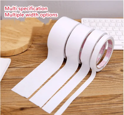 

12 / 18 / 24 / 36/ 48MM Double Sided Tape White Super Strong Double Sided Adhesive Tape Paper Strong Ultra Thin High Adhesive