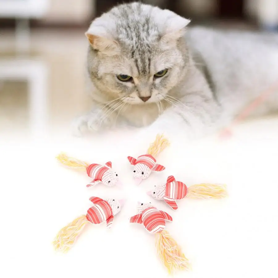 5 шт. кошка кошачья мята плюшевые игральные игрушки милая форма С Кошачьей Мятой