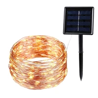 copper wire light 10m 100m solar led string light eight function garden waterproof string lights christmas li